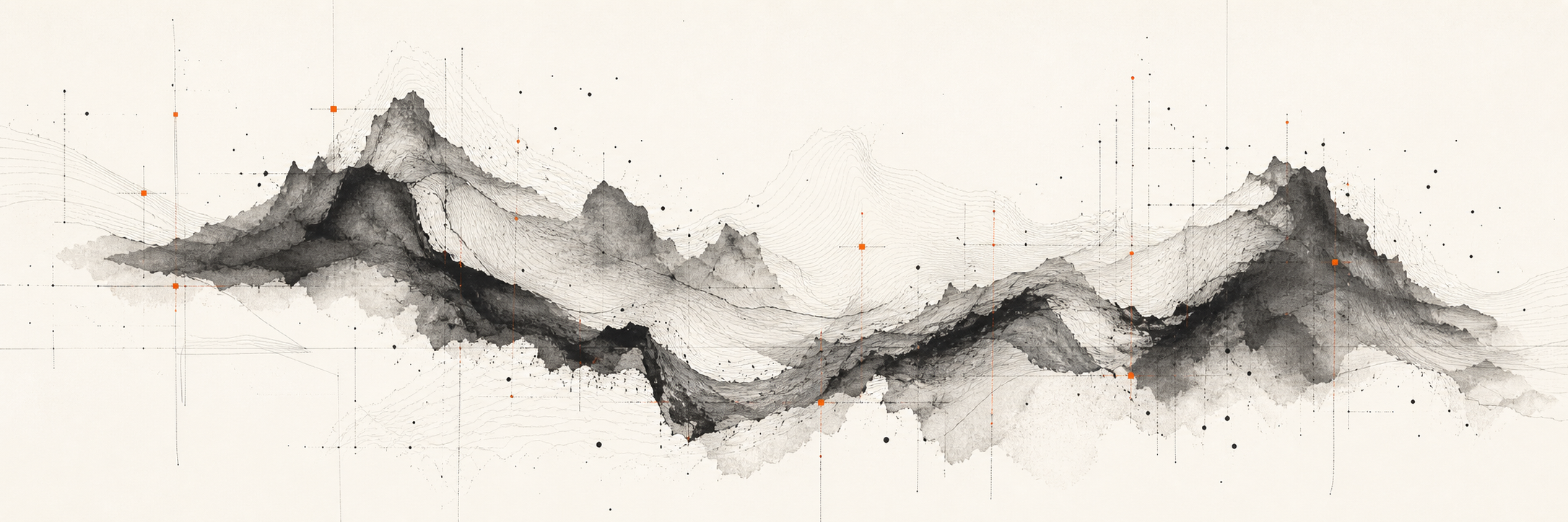 Abstract ink topographic landscape